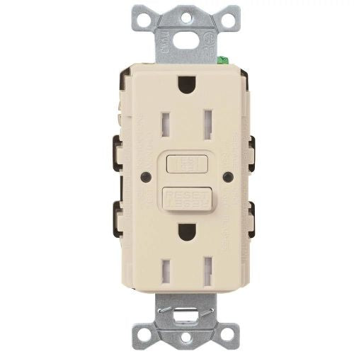 Lutron Claro CAR-15-GFST, 15A GFCI Receptacle - Tamper Resistant