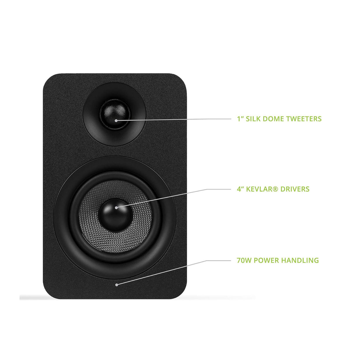 Kanto ORA, 100W Powered Reference Desktop Speakers with USB-C Input and Bluetooth, Pair