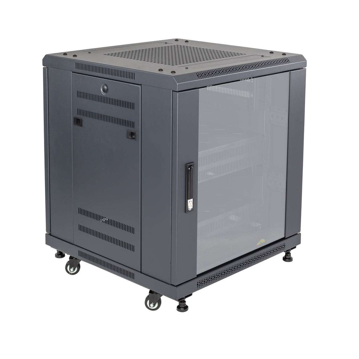 DirectConnect DCRM12U Rack Mount Unit Assembled Includes Shelves, Fans and Casters 23" Deep.