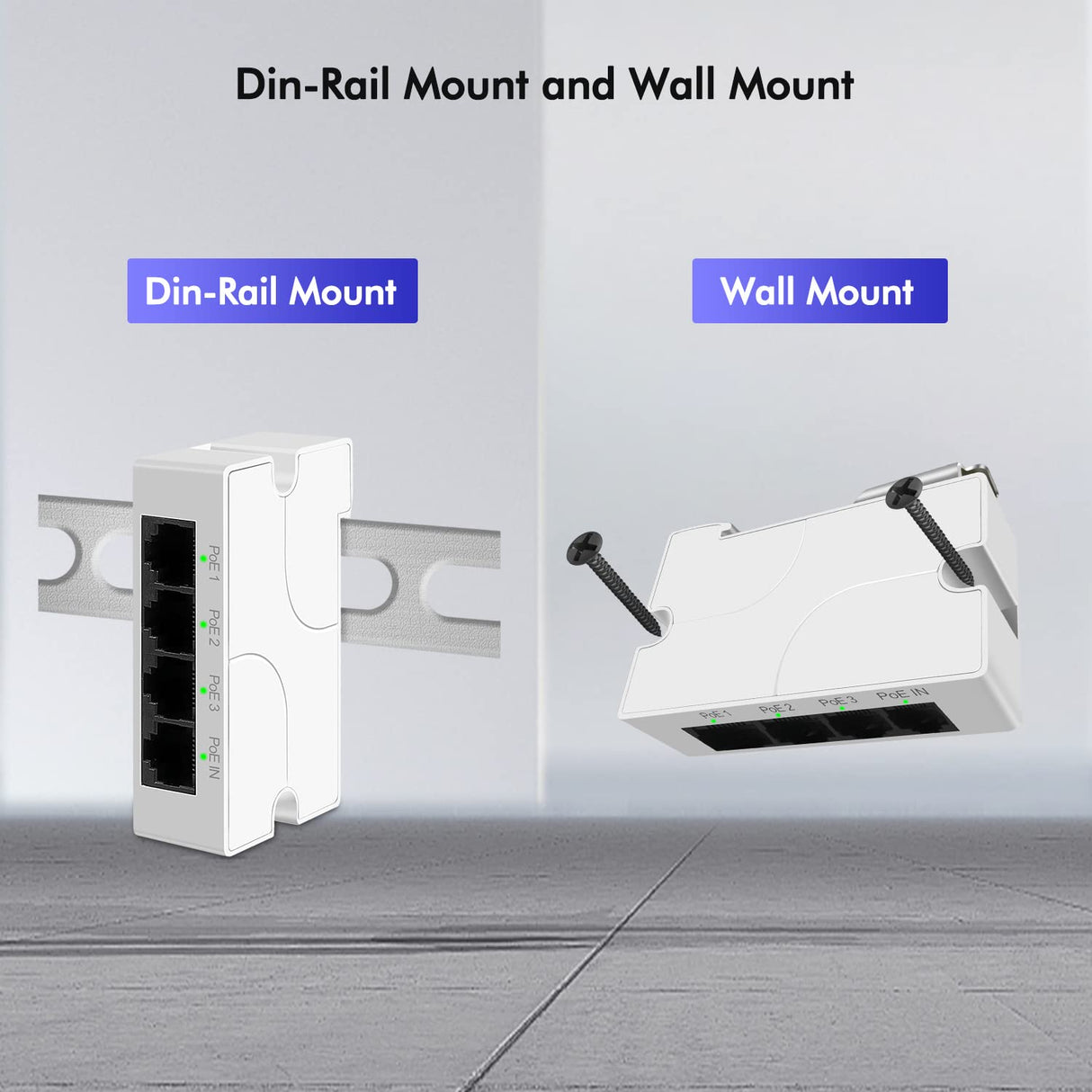 Acegear POE4PORTEXT 4-ports POE Extender, 1 IN 3 OUT 100Mbps;IEEE802.3af/at