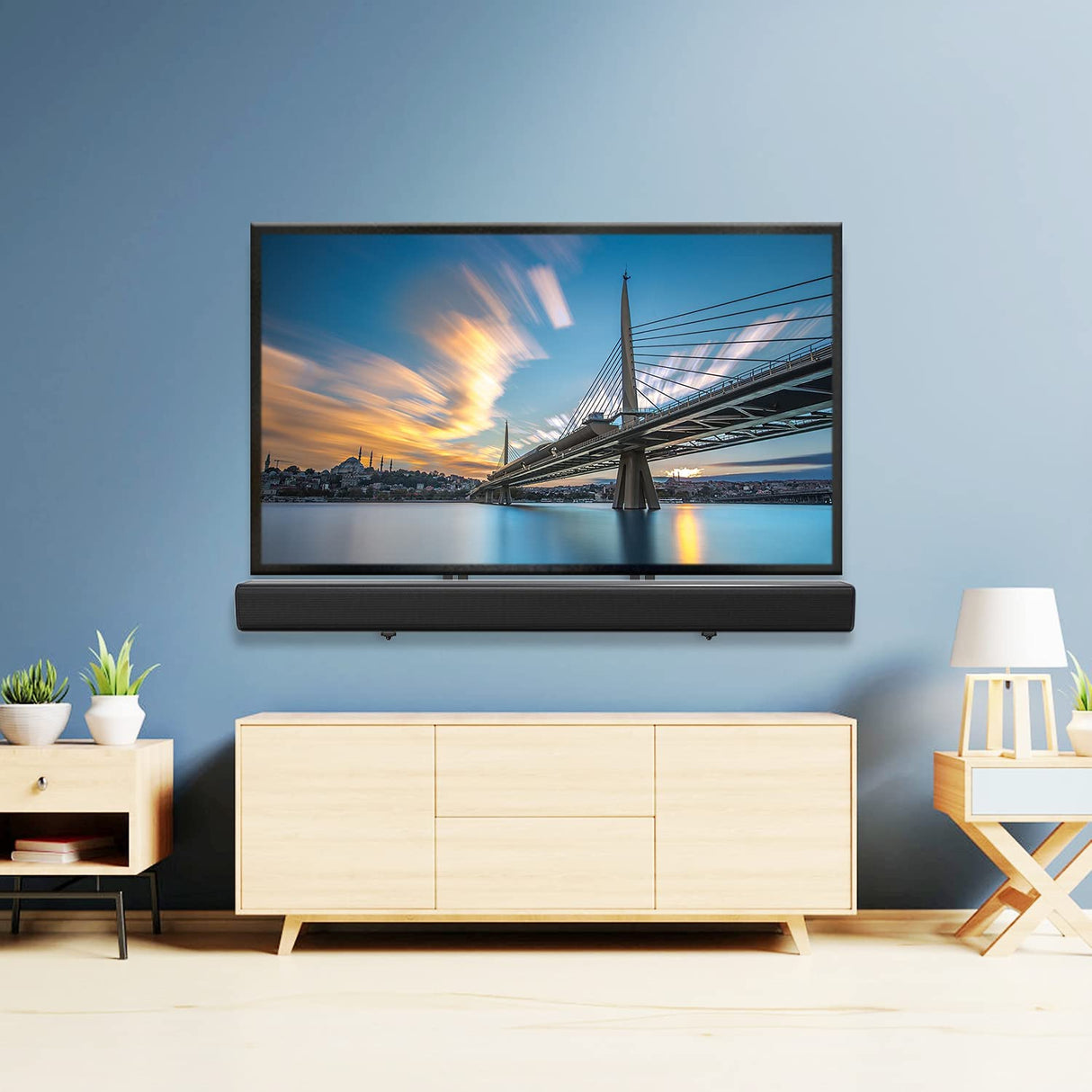 Rhino Mount SB800X400VESA, Dream Soundbar Mount for Most Soundbars with Holes/Without Holes up to 13lbs, Sound Bar Mount Bracket with Holders Extend 3.44" to 6.06", Fits TV Max VESA 800x400mm