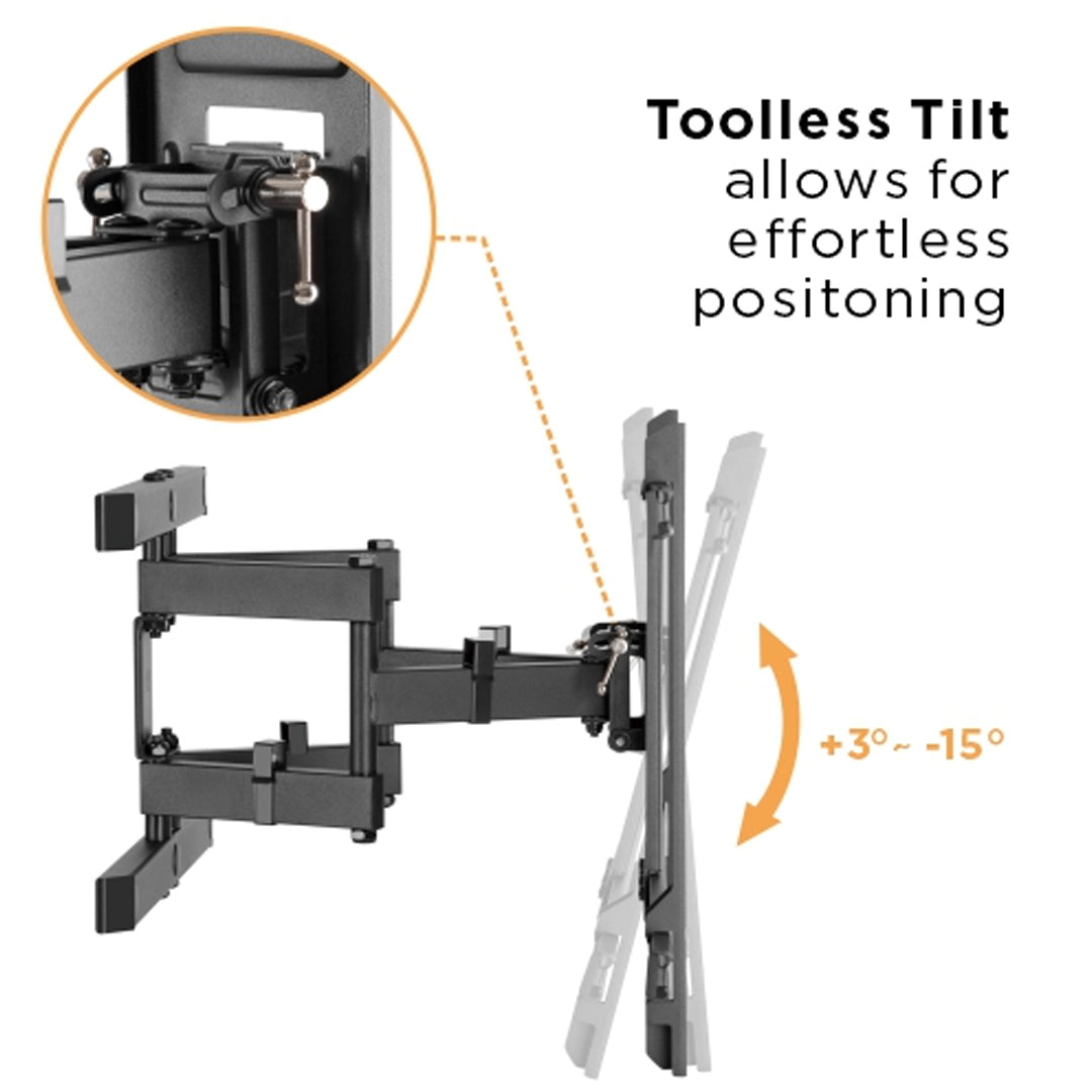 Rhino Mounts A4390HD, Articulating, 43" - 90", Heavy Duty Full Motion TV Mount, Up to 77lbs / Profile: 49~615mm