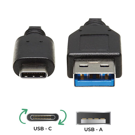 Acegear USBA2USBC0.5M USB-A to USB-C Cable 0.5m USB 3.0 up to 5 Gbps, Molded Gold-plated Uses a 56KΩ pull-up resistor