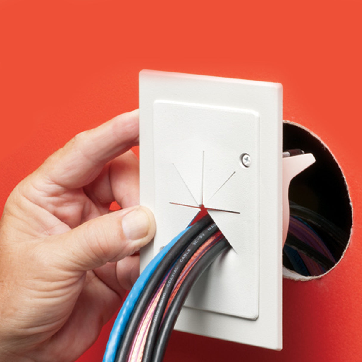 Arlington CE1RP Larger Cable Entry Bracket w/ Slotted Cover, White (Each)