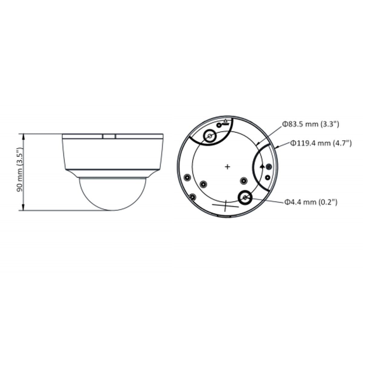 Acegear CI2202HDMI, (2MP) Dome, IPC, HDMI Output, 2.8mm FIxed Lens, Night Fight EXIR 100ft 48vPoE.
