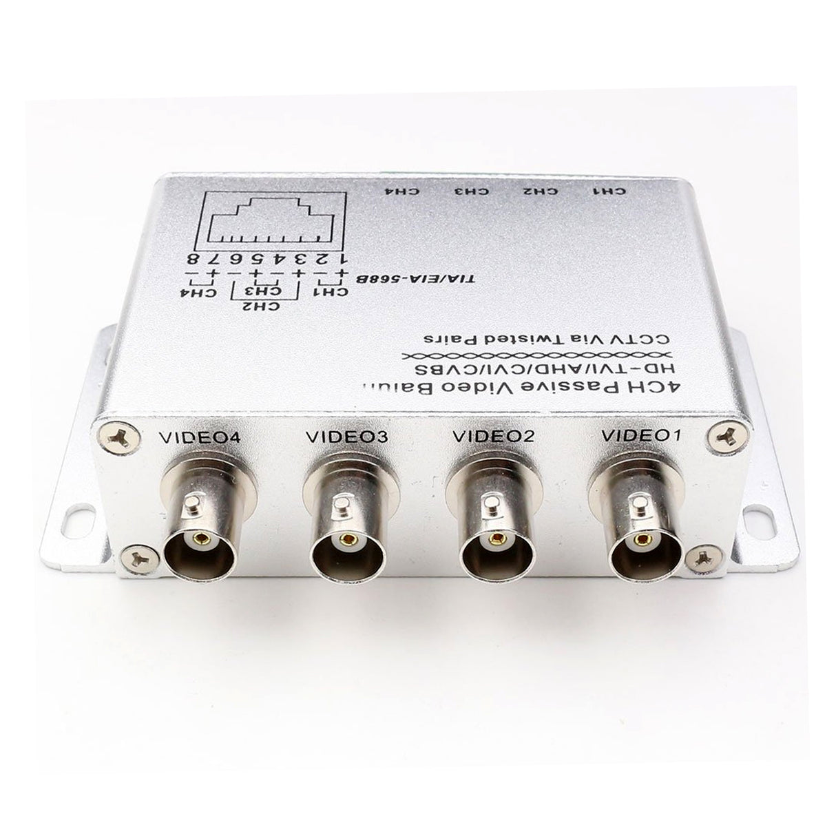 Acegear VB4CHBNC 4ch Passive Video Balun, BNC Coax to CAT5 Ethernet RJ45, CCTV AHD TVI