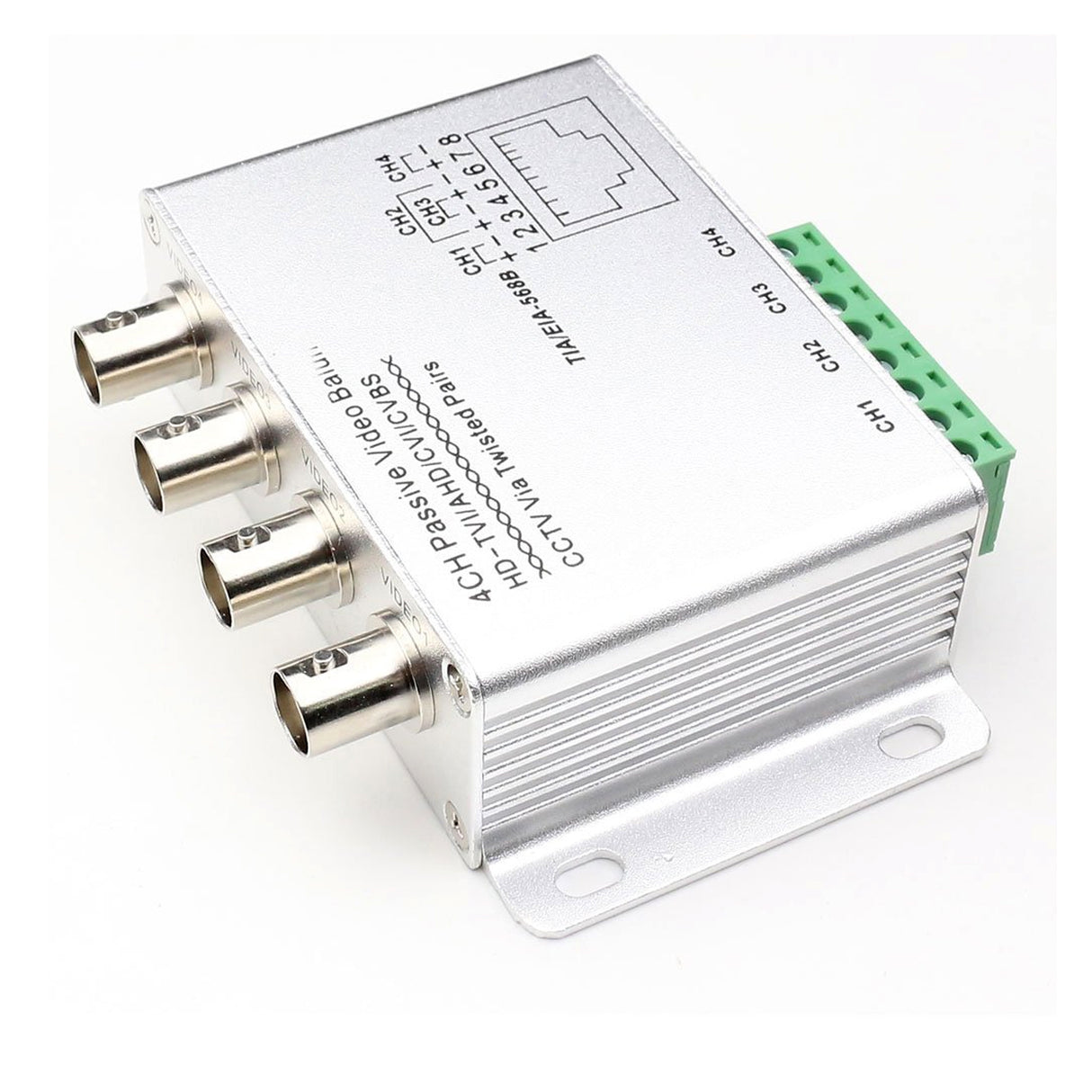Acegear VB4CHBNC 4ch Passive Video Balun, BNC Coax to CAT5 Ethernet RJ45, CCTV AHD TVI