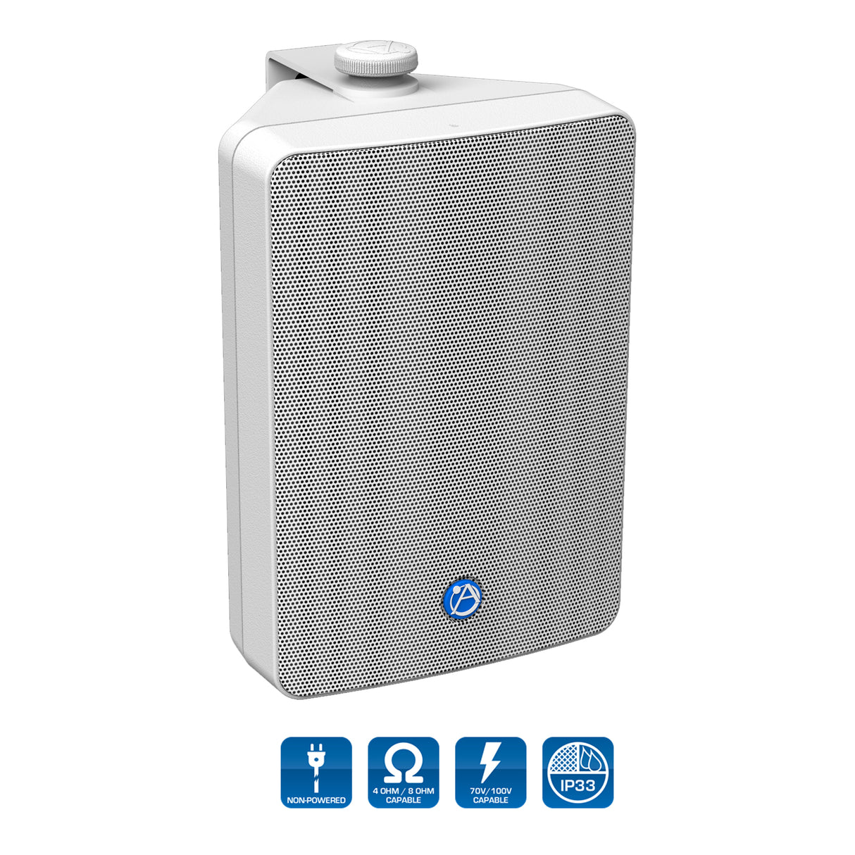 AtlasIED SM63T-WH 6.5", 2-Way Weather Resistant Loudspeaker System with 70.7V/100V ヨ 32W Transformer - White