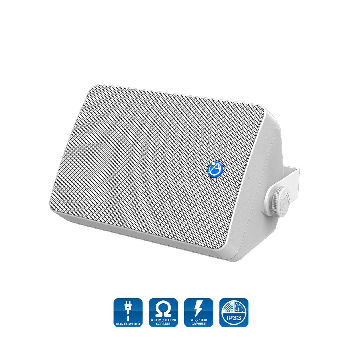 AtlasIED SM63T-WH 6.5", 2-Way Weather Resistant Loudspeaker System with 70.7V/100V ヨ 32W Transformer - White