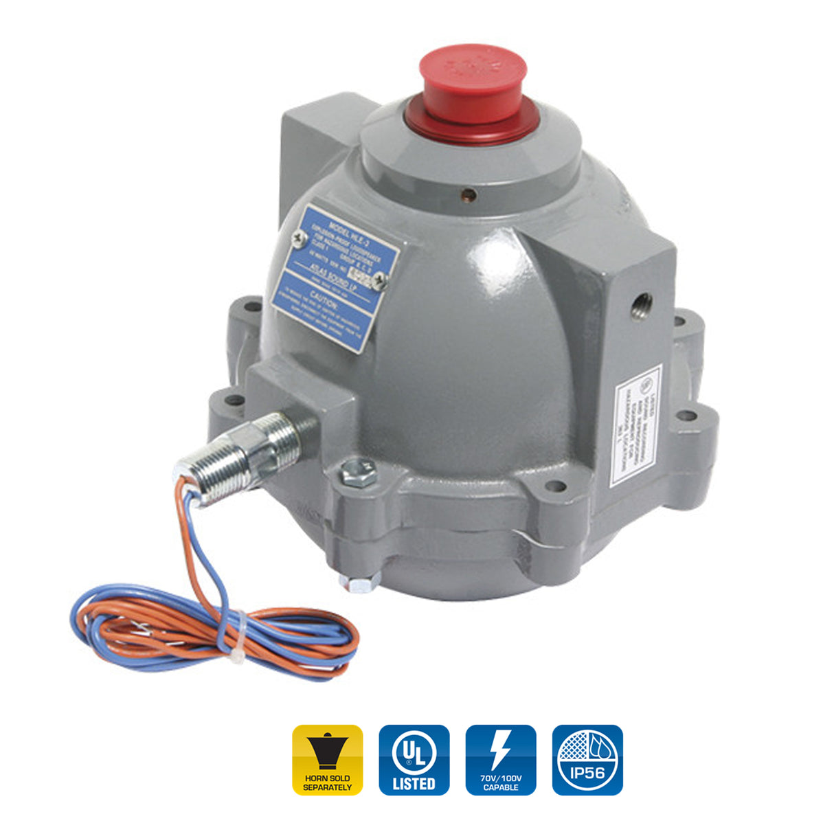 AtlasIED HLE-MLE-30 UL Listed Explosion-Proof Wide Angle Horn
