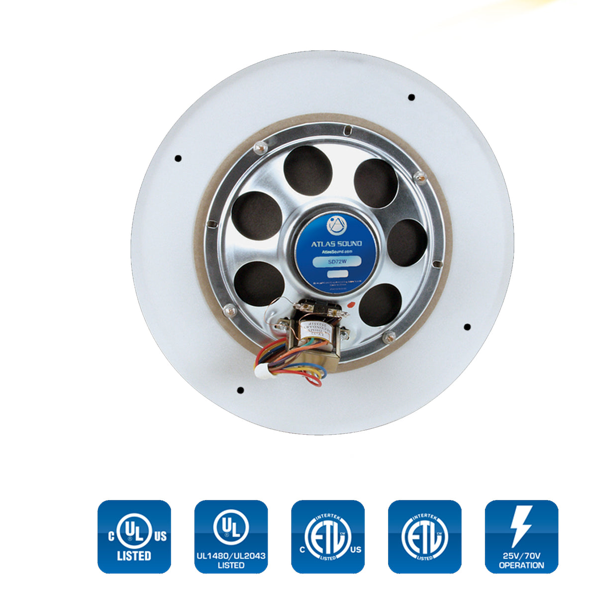 AtlasIED SD72W-KIT / SPEAKER, 62-8 BAFFLE, CS95-8 BACK BOX, AND 81-8R T-BAR BRIDGE KIT