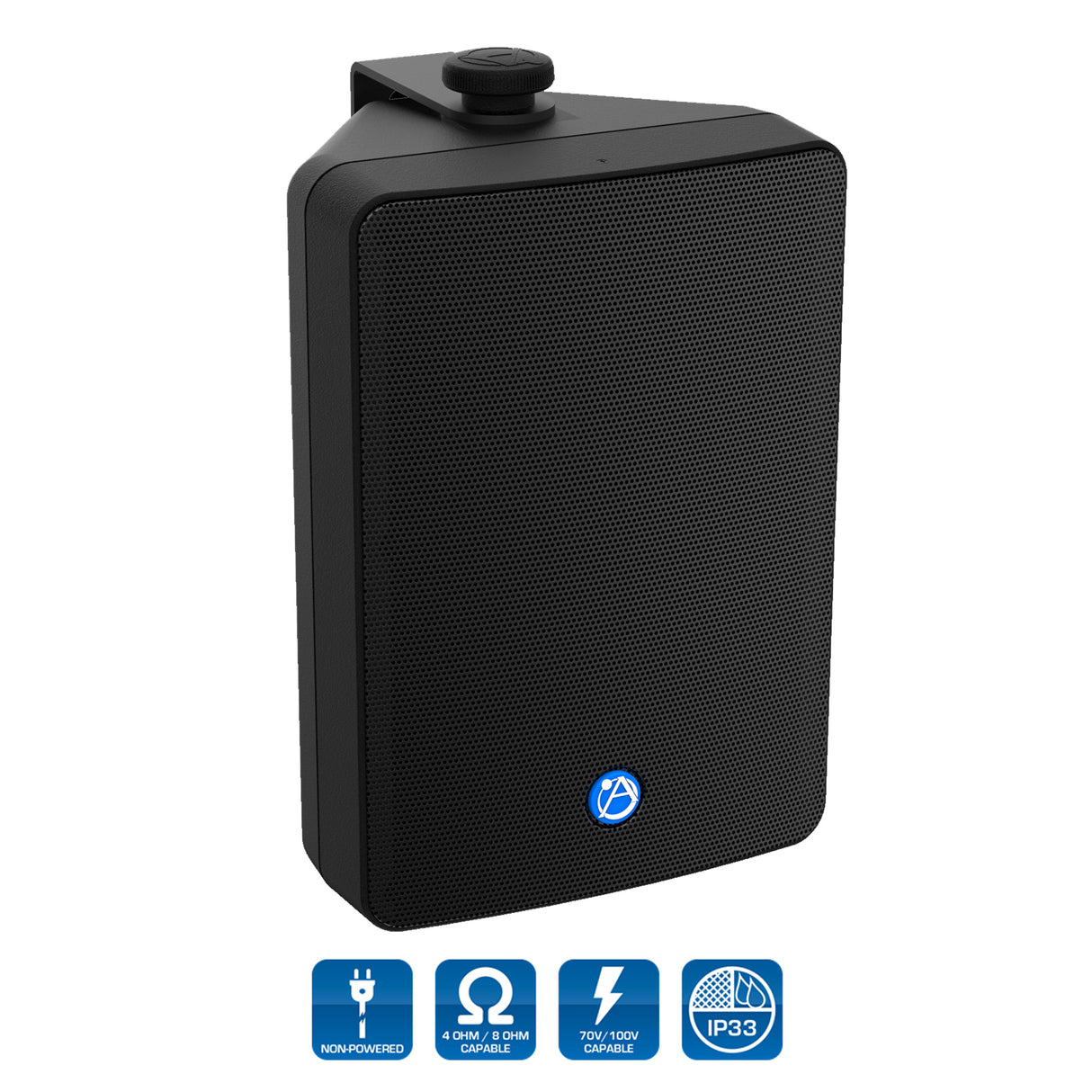 AtlasIED SM63T-B / 6.5", 2-Way Weather Resistant Loudspeaker System with 70.7V/100V ヨ 32W Transformer - Black