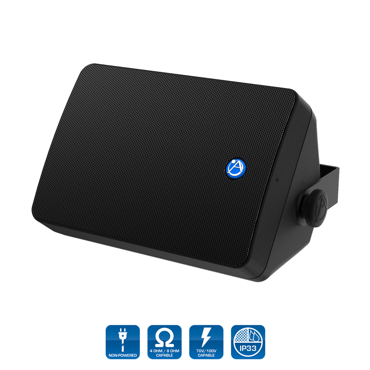 AtlasIED SM63T-B / 6.5", 2-Way Weather Resistant Loudspeaker System with 70.7V/100V ヨ 32W Transformer - Black