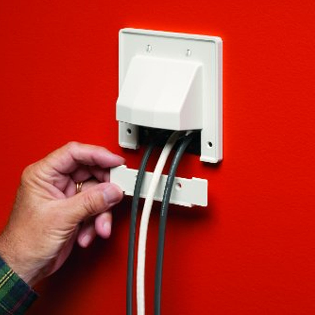 Arlington CER1/ CER2, Reversible 2 Piece Low-Voltage Cable Entrance Wallplate, White (Each)