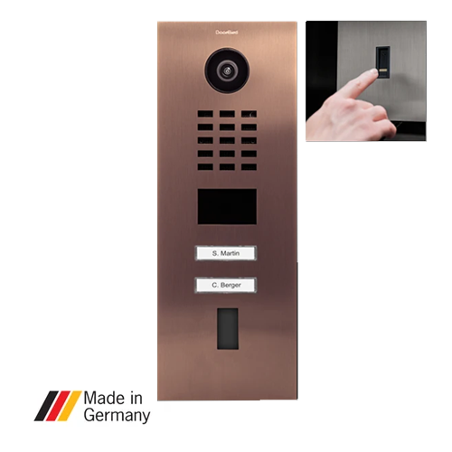 DoorBird D2102FV, Surface & Flush Possible, IP Video Door Station, Fingerprint 50, 2 Units, 2 Call Buttons, (Housings sold separately)