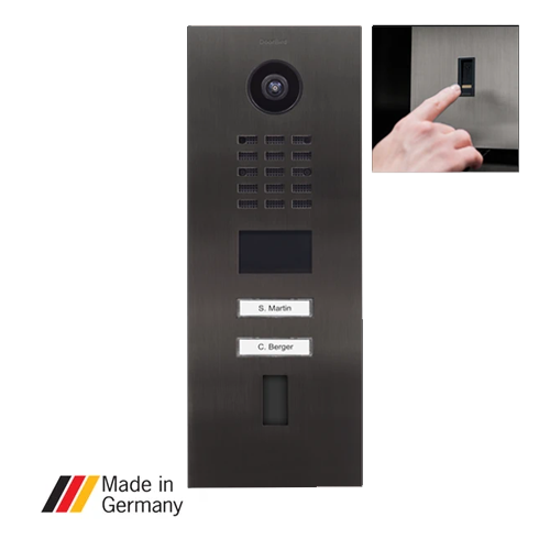 DoorBird D2102FV, Surface & Flush Possible, IP Video Door Station, Fingerprint 50, 2 Units, 2 Call Buttons, (Housings sold separately)