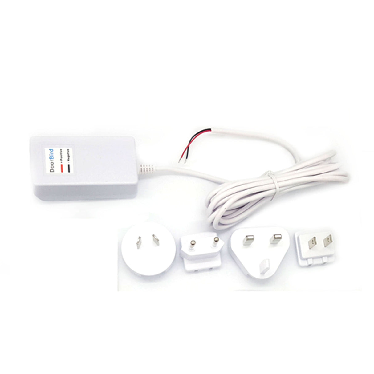 DoorBird Power supply unit (mains adaptor) with four country-specific adaptors (EU, US, UK, AU), 100-240 VAC to 15VDC @ 1A