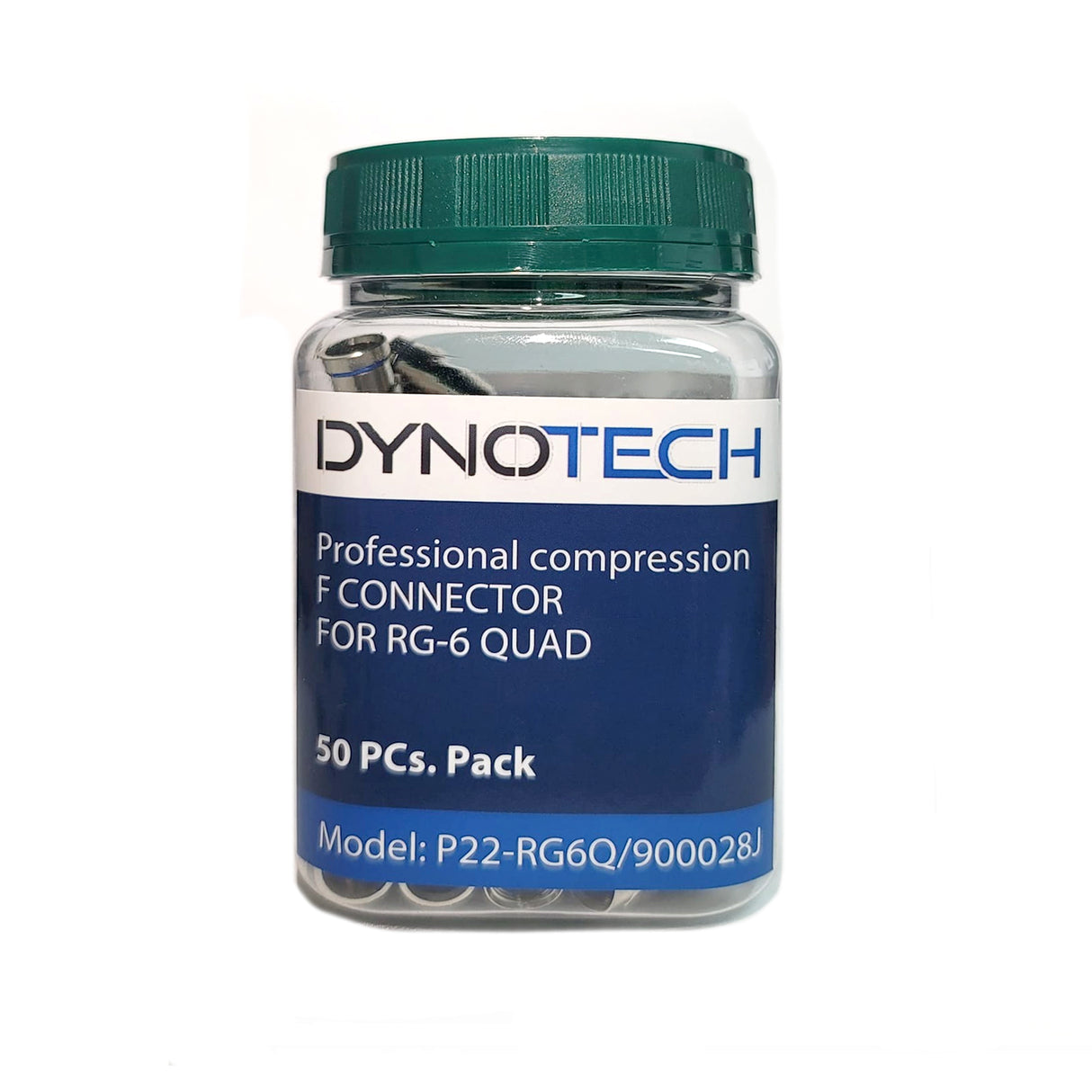 Dynotech F-RG-6QC, Professional Compression F Connector RG-6 QUAD (50-PCs)