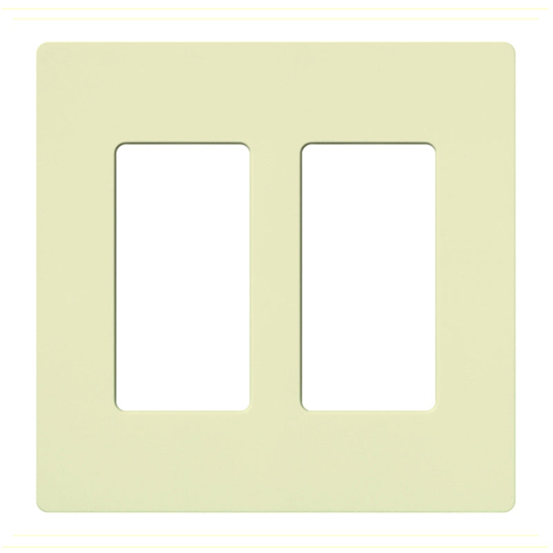 Lutron CW-2, Claro Screwless Designer Wallplate - 2 Gang - White
