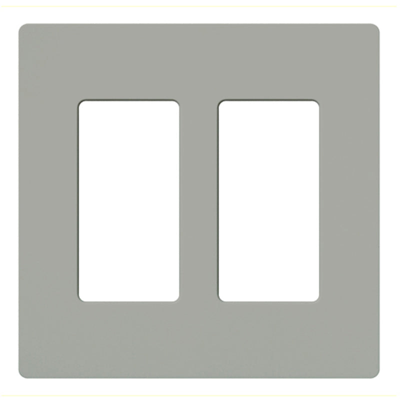 Lutron CW-2, Claro Screwless Designer Wallplate - 2 Gang - White