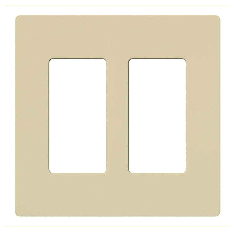 Lutron CW-2, Claro Screwless Designer Wallplate - 2 Gang - White