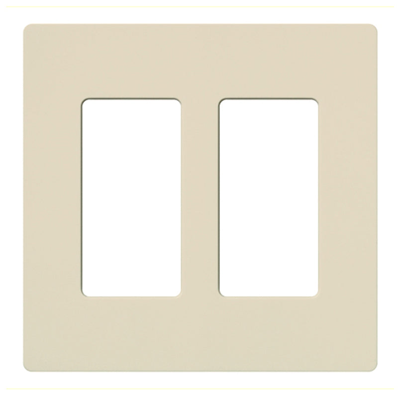 Lutron CW-2, Claro Screwless Designer Wallplate - 2 Gang - White