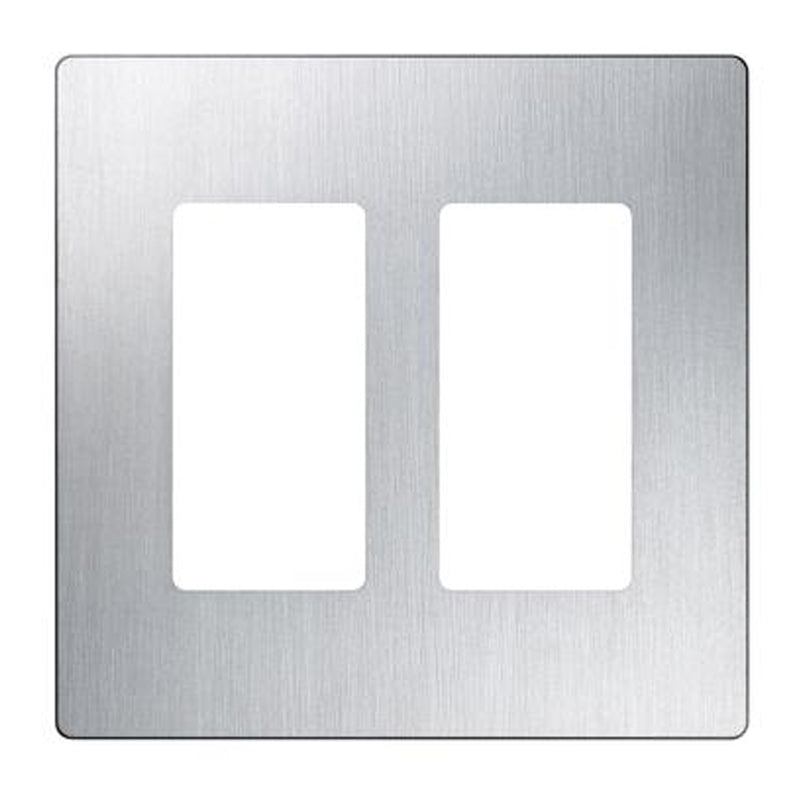 Lutron CW-2, Claro Screwless Designer Wallplate - 2 Gang - White