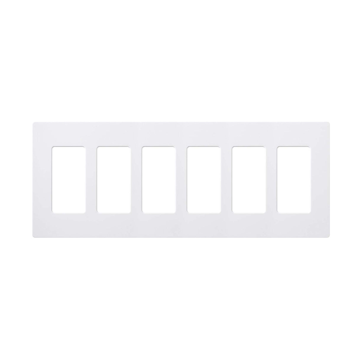 Lutron CW-6, Claro Screwless Designer Wallplate - 6 Gang - White