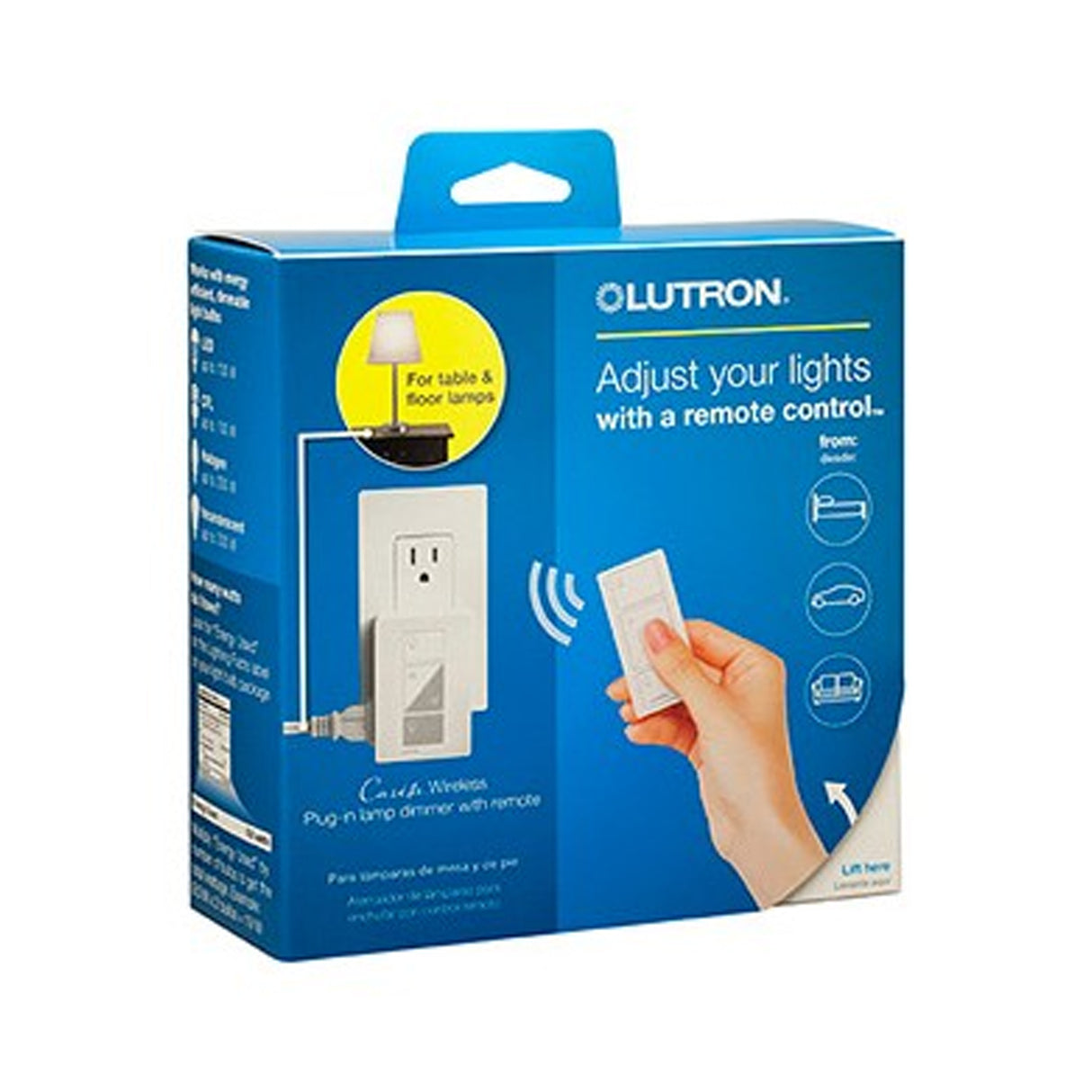 Lutron P-PKG1P-WH, Caseta Lamp Dimmer and Pico Remote Kit, White