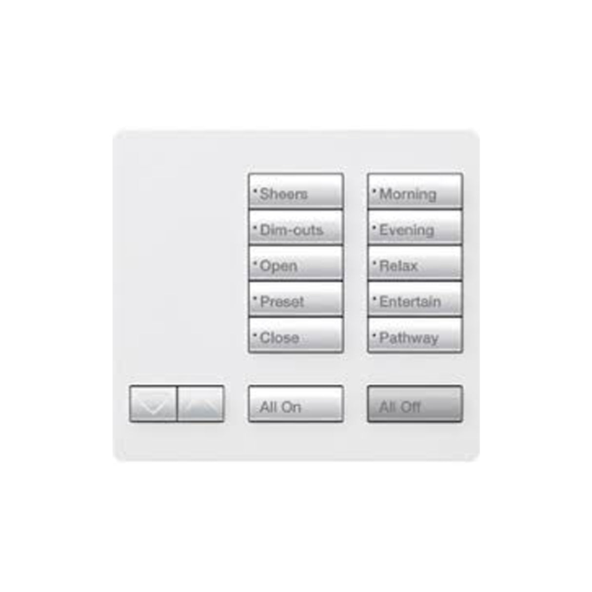 Lutron RRT-5RL-XX, RadioRA2, LARGE 5 BUTTON TT R/L KEYPAD