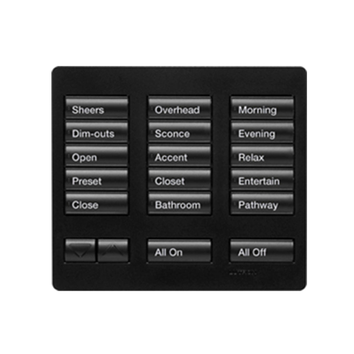 Lutron RRT-5RL-XX, RadioRA2, LARGE 5 BUTTON TT R/L KEYPAD