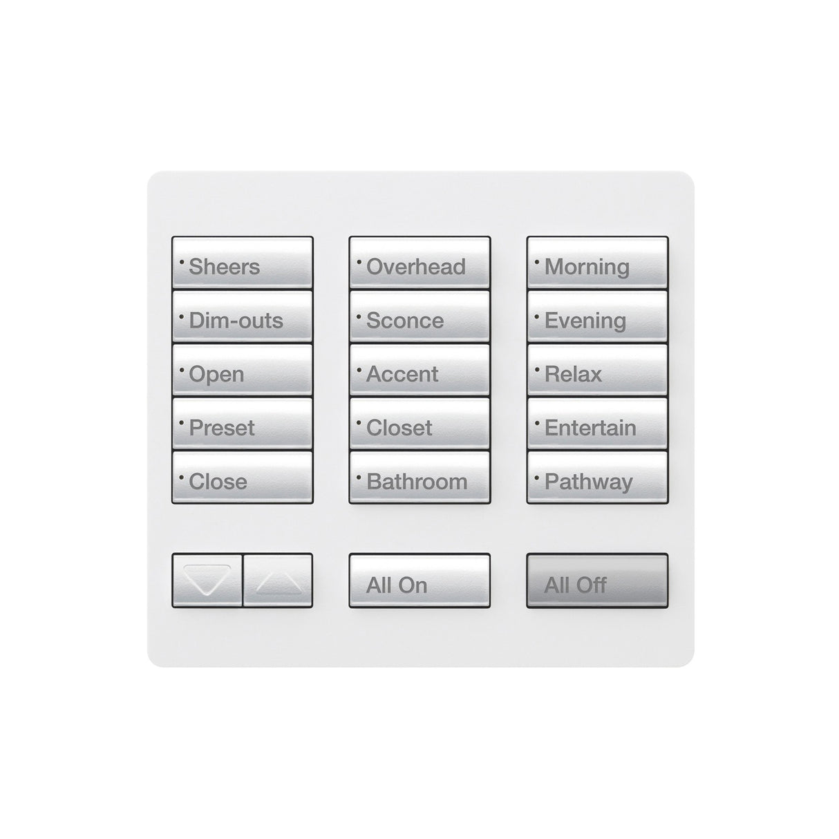 Lutron RRT-5RL-XX, RadioRA2, LARGE 5 BUTTON TT R/L KEYPAD