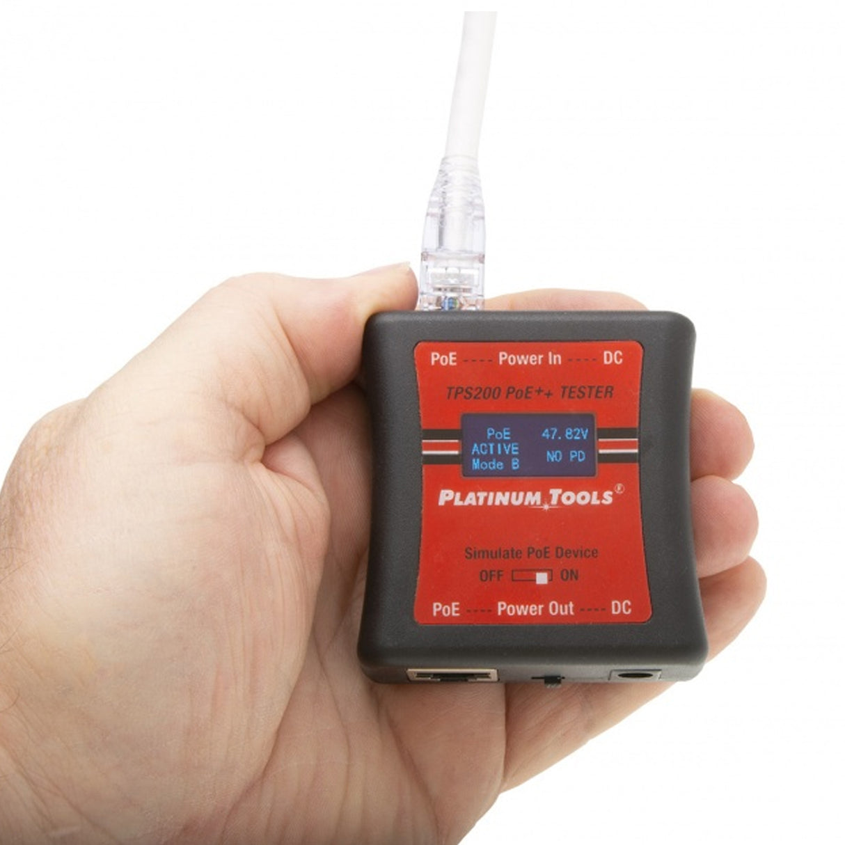 Platinum Tools TPS200C, PoE++ Tester Clamshell, (Measures DC voltage from 3.5 to 56 volts)