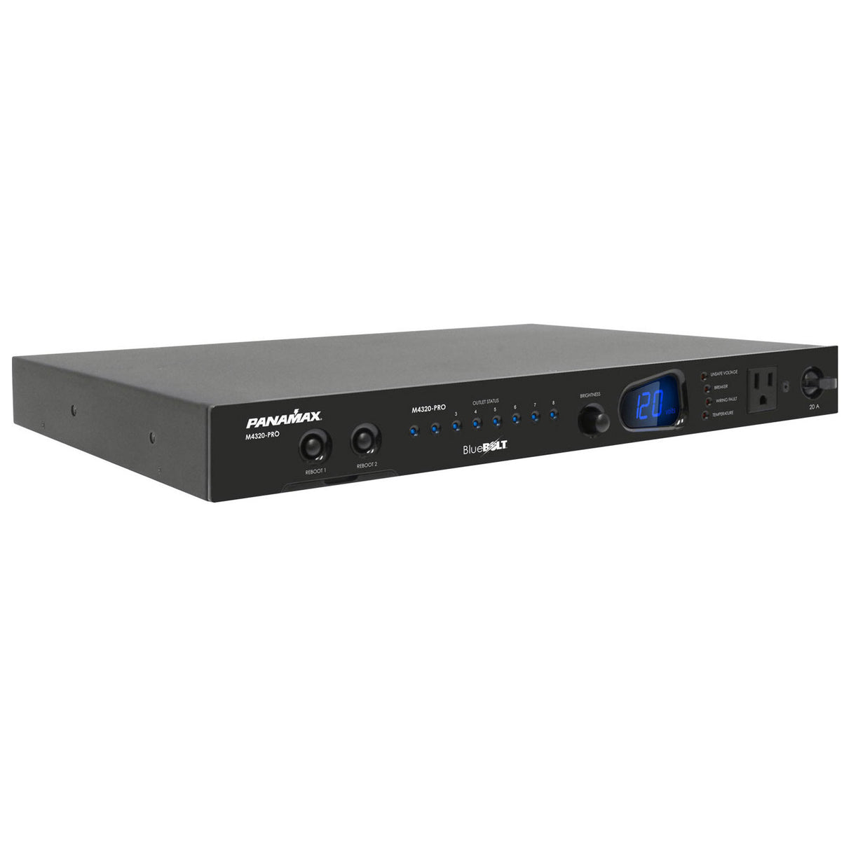 Panamax 4320-PRO, 20A BlueBOLT Power Conditioner, 8 Individually Controlled Outlets, 8 Ft Cord