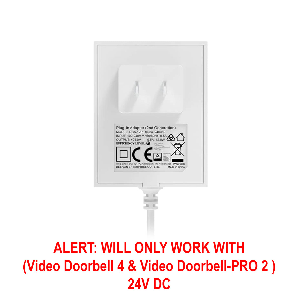 Ring Plug-In, Power adaptor for video doorbells (2nd Gen)