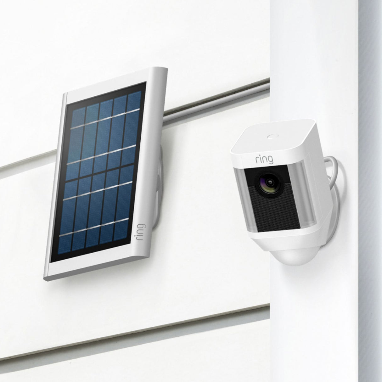 Ring Solar Panel V4 Compatible with Ring Spotlight Cam Battery and Stick Up Cam Battery (Black / White)