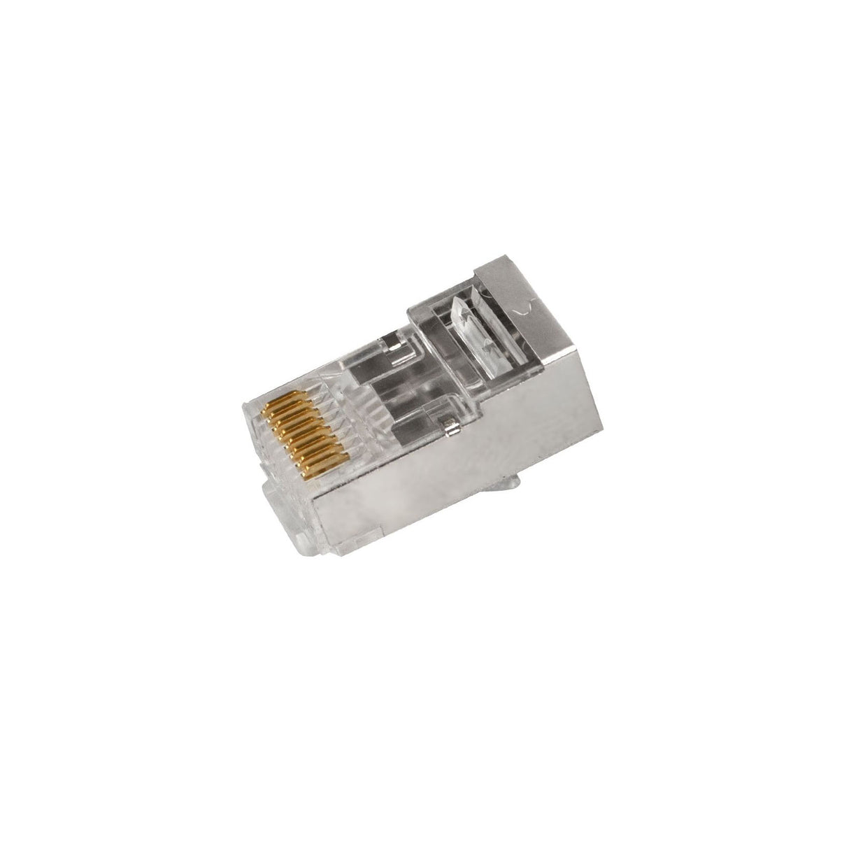 Simply45 CAT5E STP (S45-1550) PASS THROUGH SHIELDED, RJ45 Modular Plug (internal ground) - (50pcs/Jar)