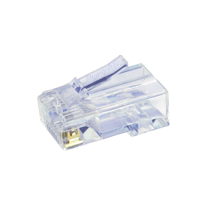 Simply45 CAT5E UTP (S45-1500) PASS THROUGH, RJ45 Modular Plugs, Blue Tint - (100pcs/Jar)