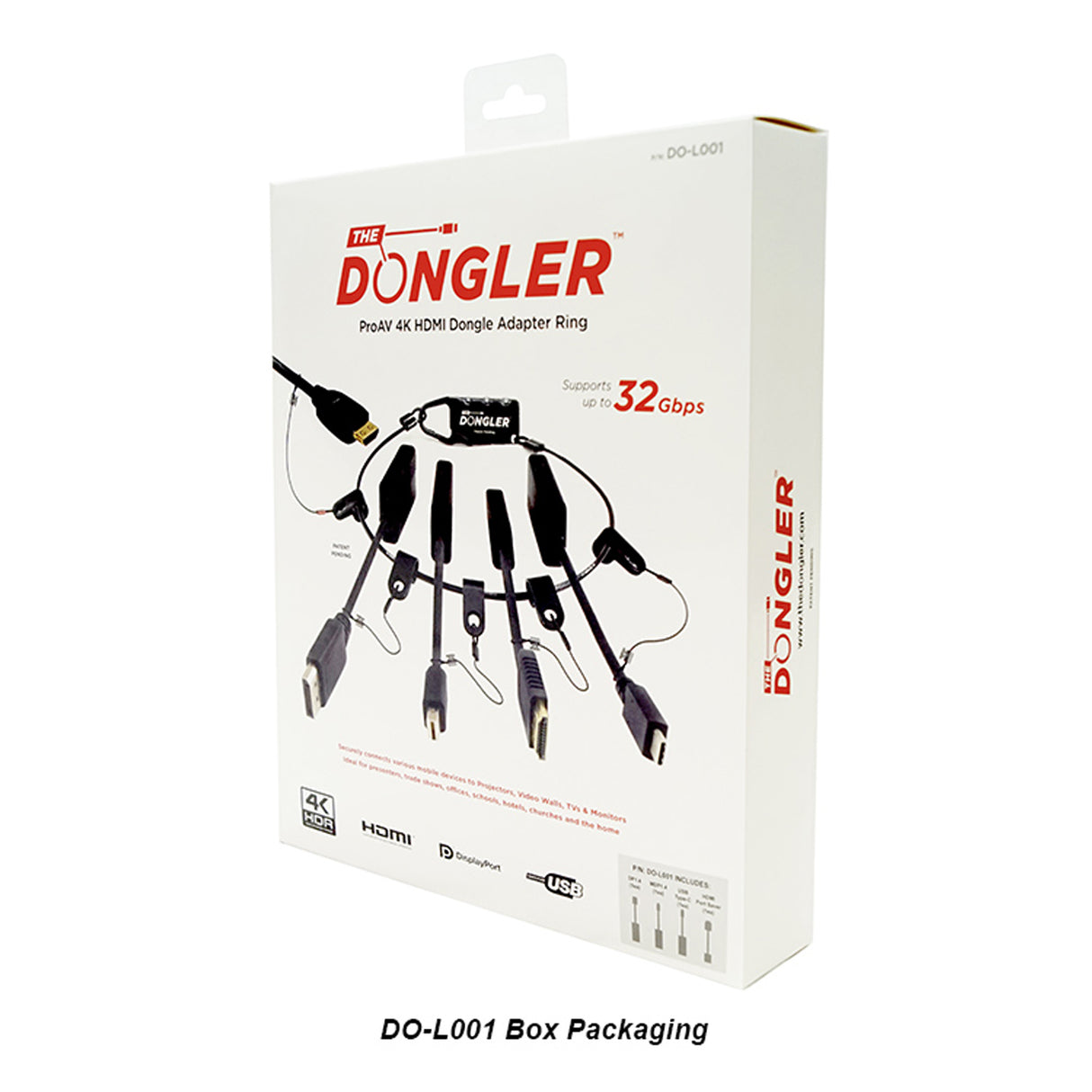 Simply45 D0-L001 ProAV 4K Loaded Dongler: DP1.4, MDP1.4, USBTypeC, HDMI Port Saver, Source Harness, Dongler Ring, Boxed