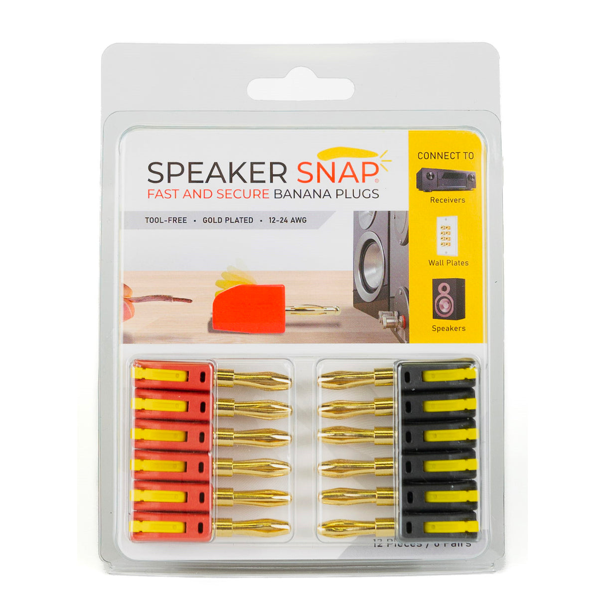 Speaker Snap SSBP Banana Plugs Red & Black (1 Pair To 50 Pairs)
