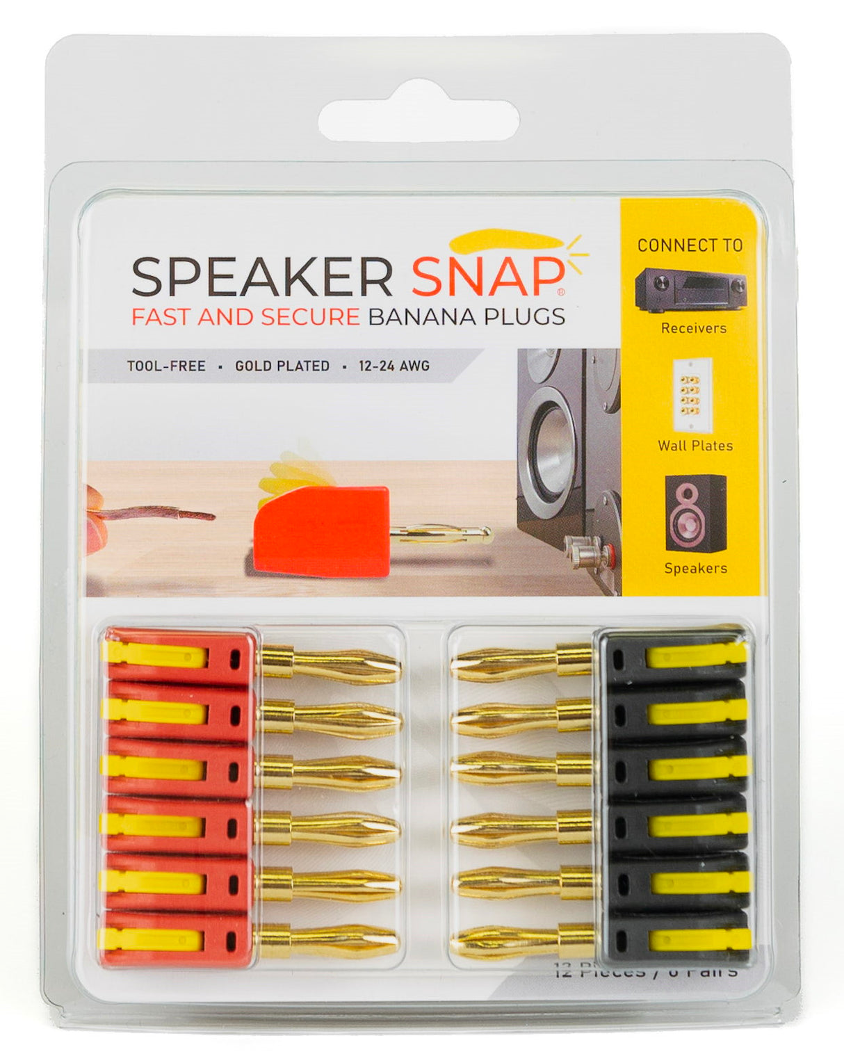 Speaker Snap SSBP Banana Plugs Red & Black (1 Pair To 50 Pairs)