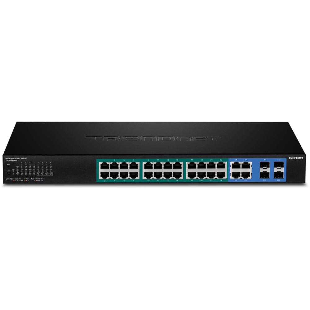 TRENDnet TPE-5028WS 28-Port Gigabit Web Smart PoE+ Switch (370W)