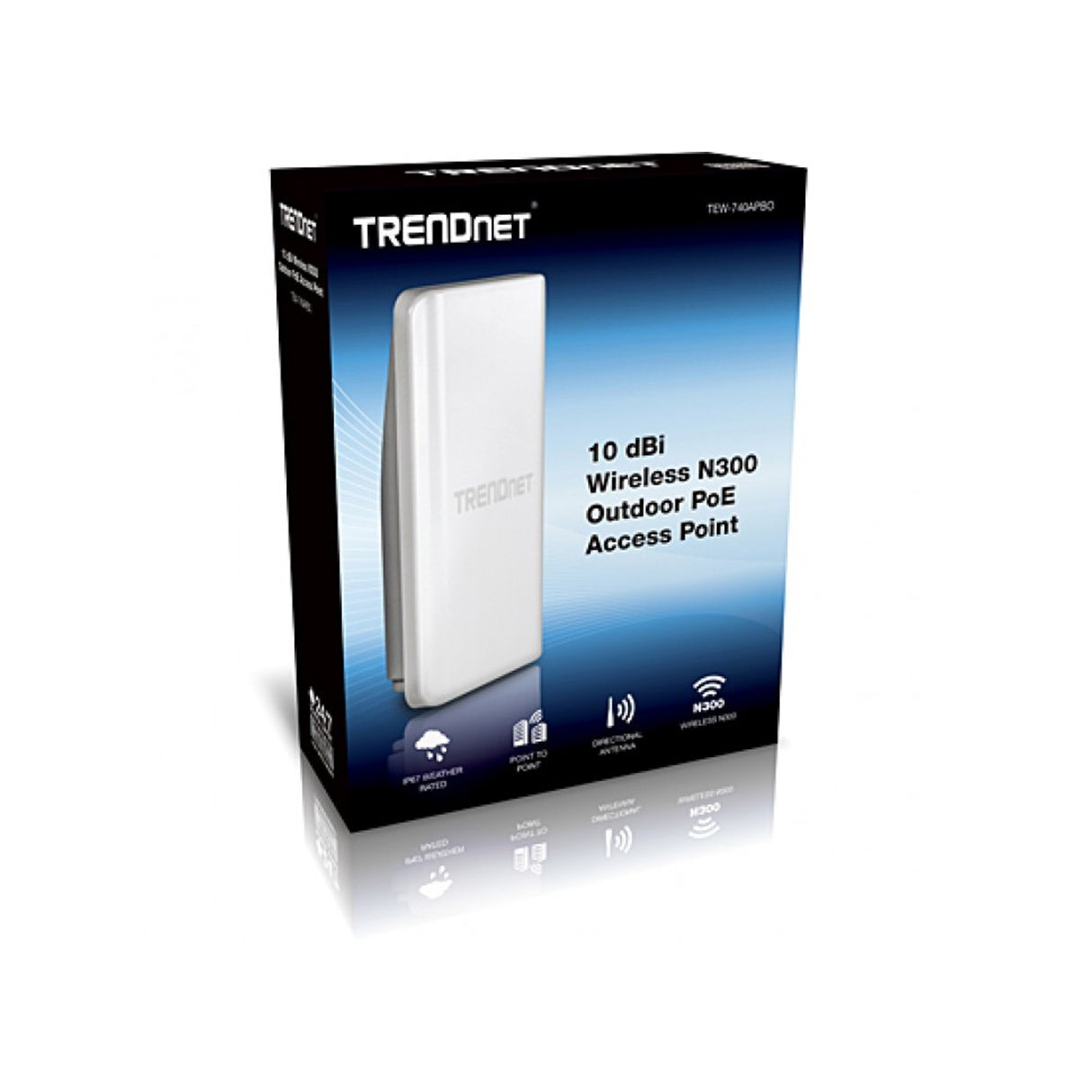 TRENDnet TEW-740APBO2K10 dBi Wireless N300 Outdoor PoE Pre-Configured Point-to-Point Bridge Kit