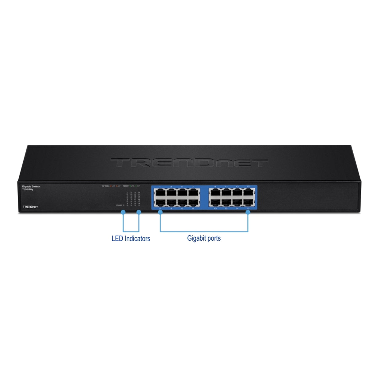 TRENDnet TEG-S16g 16-port Gigabit GREENnet Switch(Rack Mount)