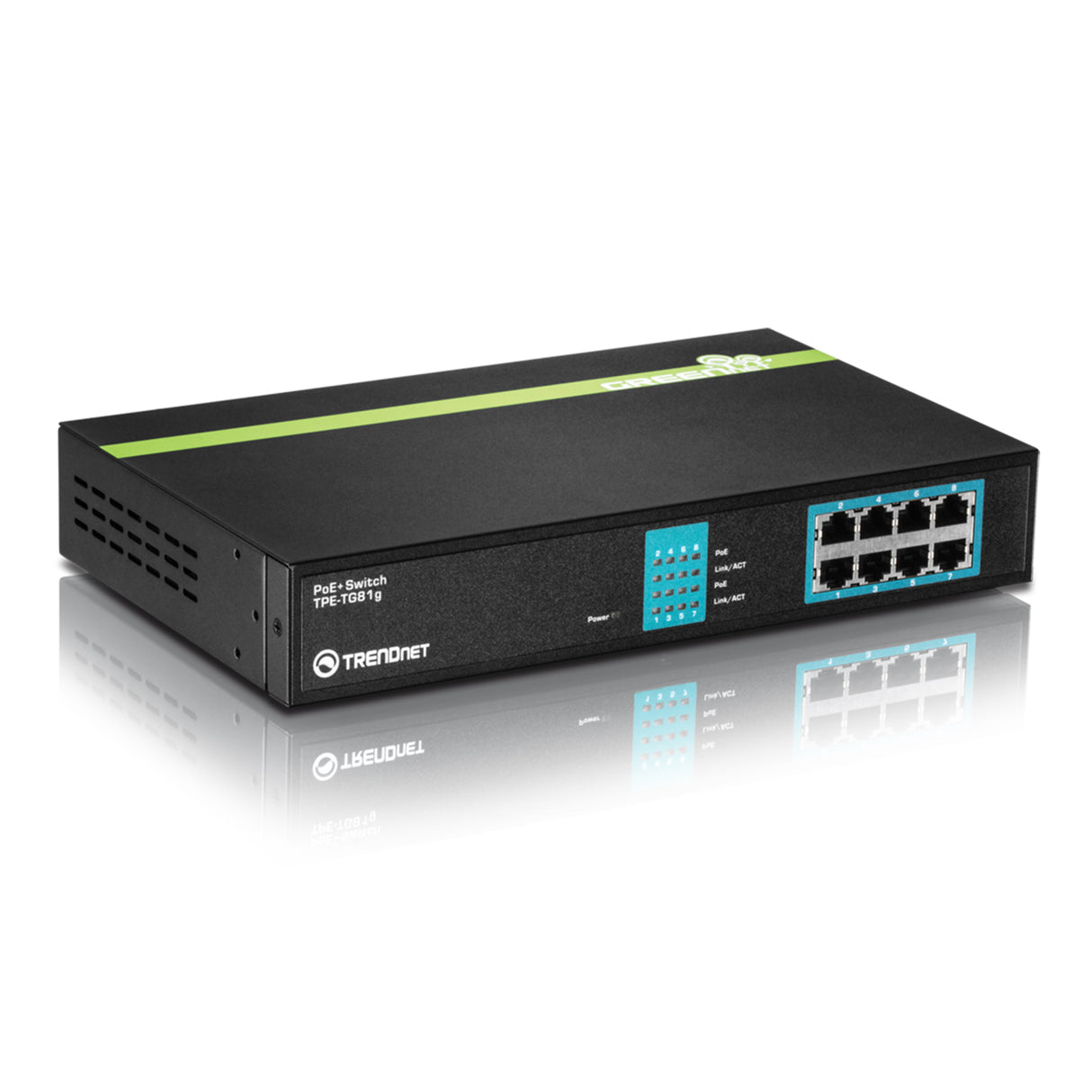 TRENDnet TPE-TG81g 8-port Gigabit GREENnet PoE+ Switch, rack mountable