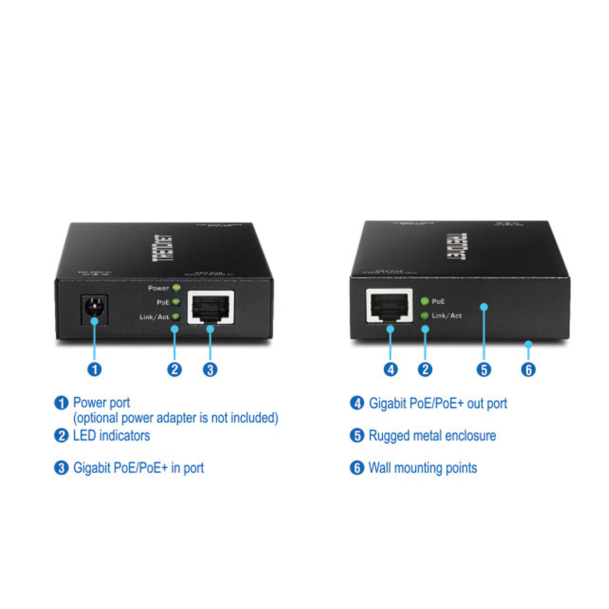 TRENDnet TPE-E100 Gigabit PoE+ Repeater