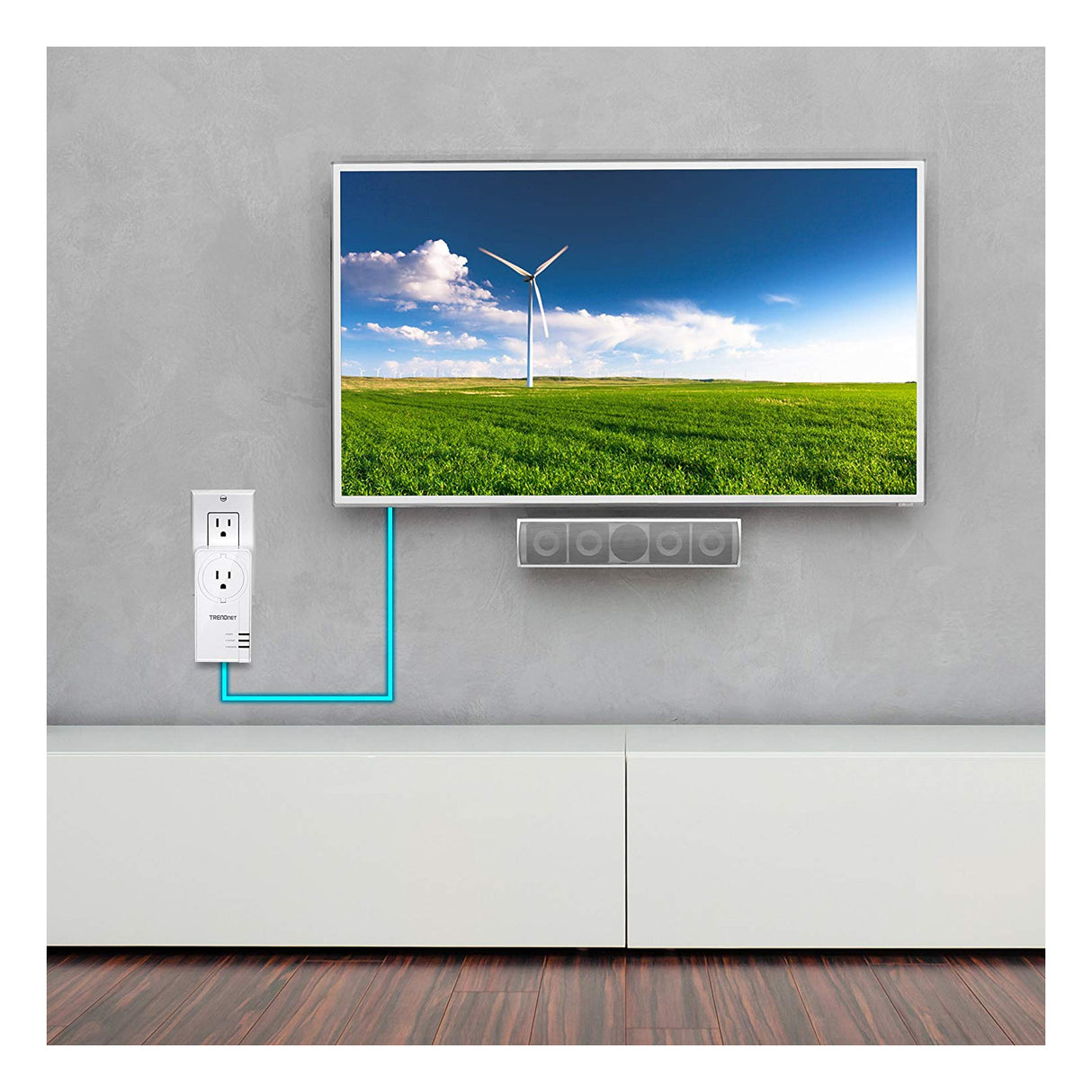 TRENDnet TPL-423E Powerline 1300 AV2 Adapter with Built-in Outlet