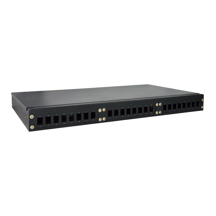 TechLogix TL-24P-RT, Rack-mount fiber distribution box, 24 port 1RU tray (requires couplers)