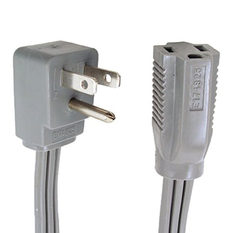 Uninex EC1412A UL Extension Cord 12 ft, 1 - Outlets, Air Conditioner Cord (Flat Cable) (Grey)