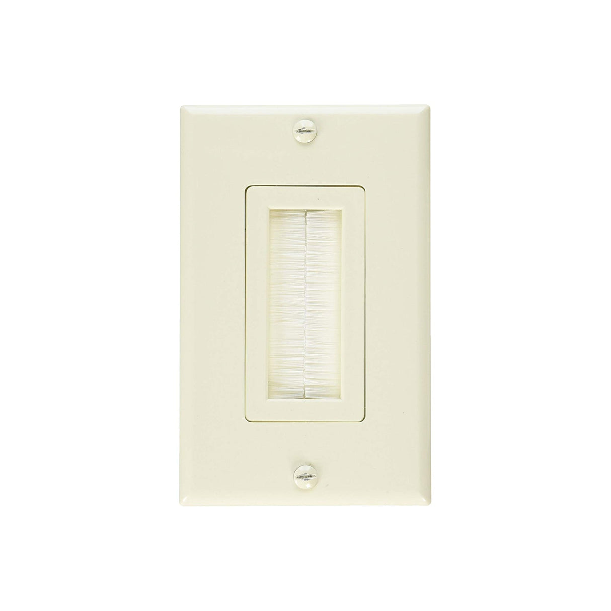 Vanco 120815X, Decor Style Brush Bulk Cable Wall Plate (1-GANG) Ivory